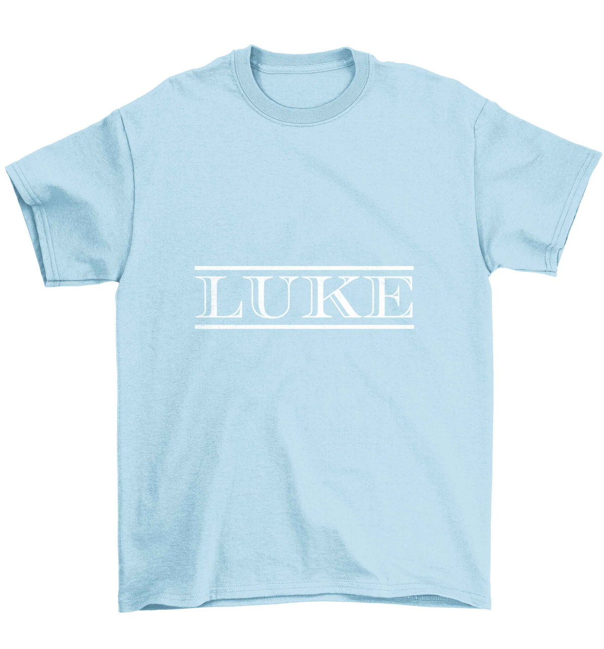 Personalised name Children's light blue Tshirt 12-13 Years