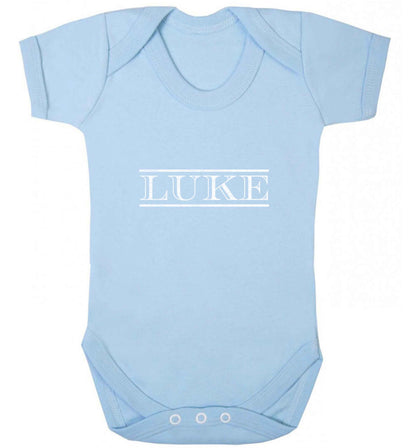 Personalised name baby vest pale blue 18-24 months