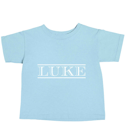 Personalised name light blue baby toddler Tshirt 2 Years
