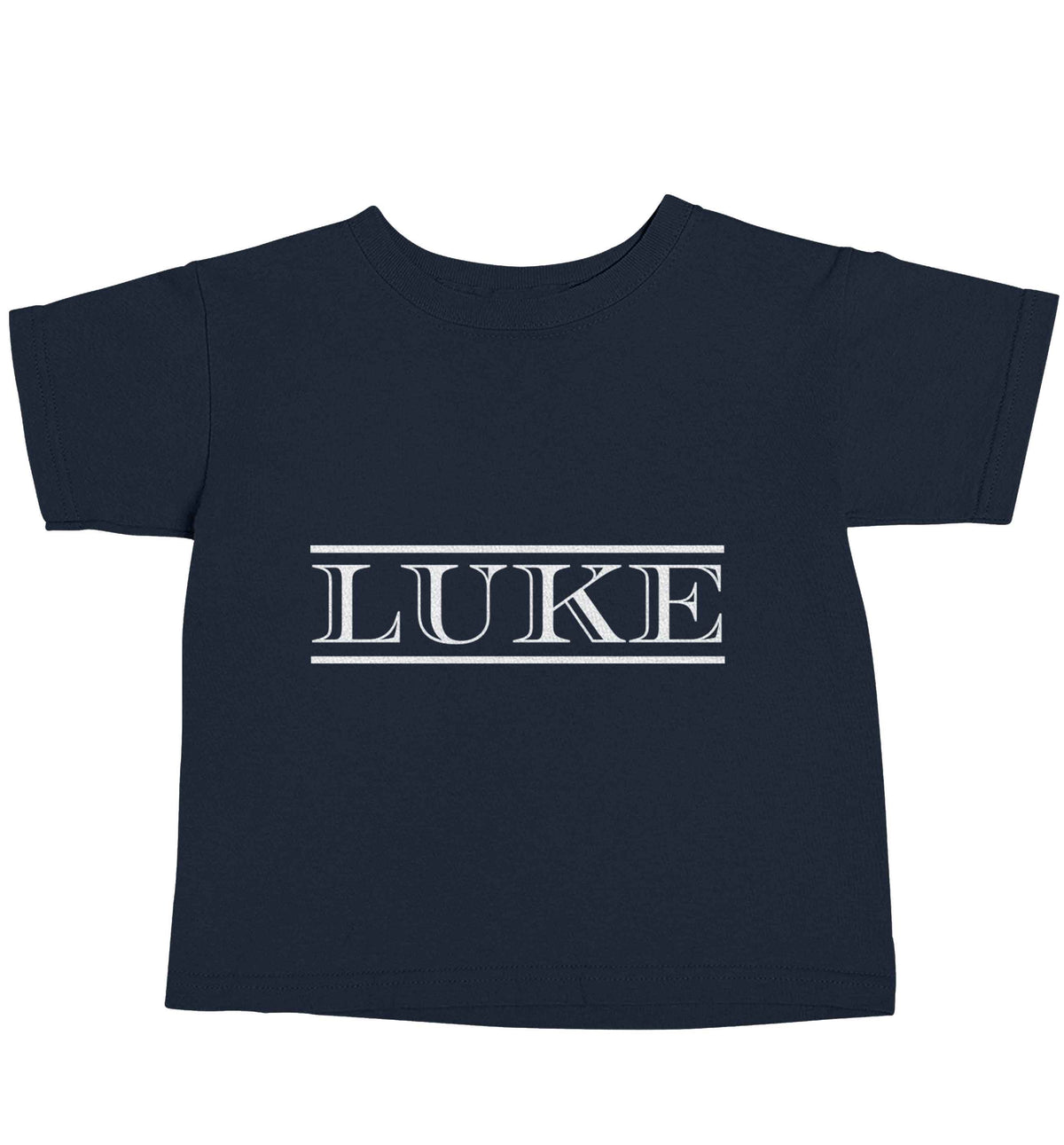 Personalised name navy baby toddler Tshirt 2 Years