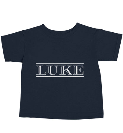 Personalised name navy baby toddler Tshirt 2 Years
