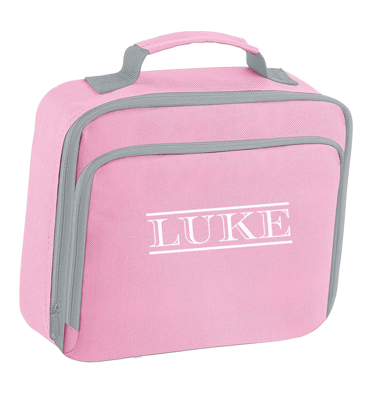 Personalised name insulated pink lunch bag cooler