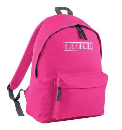Personalised name pink children's backpack