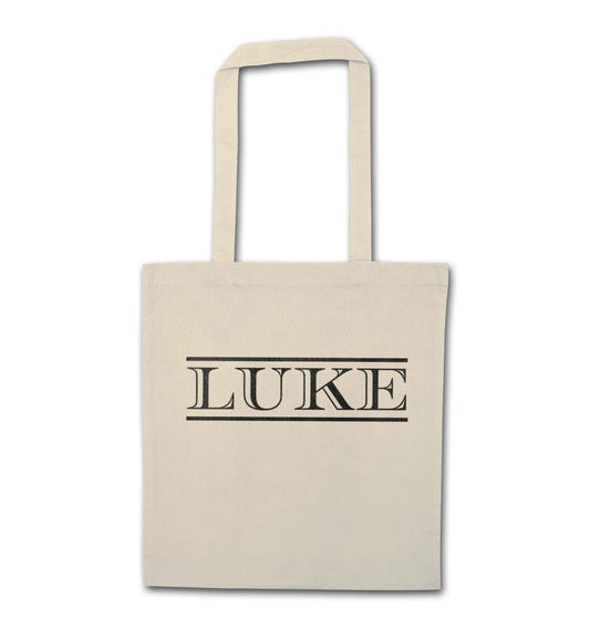 Personalised name natural tote bag