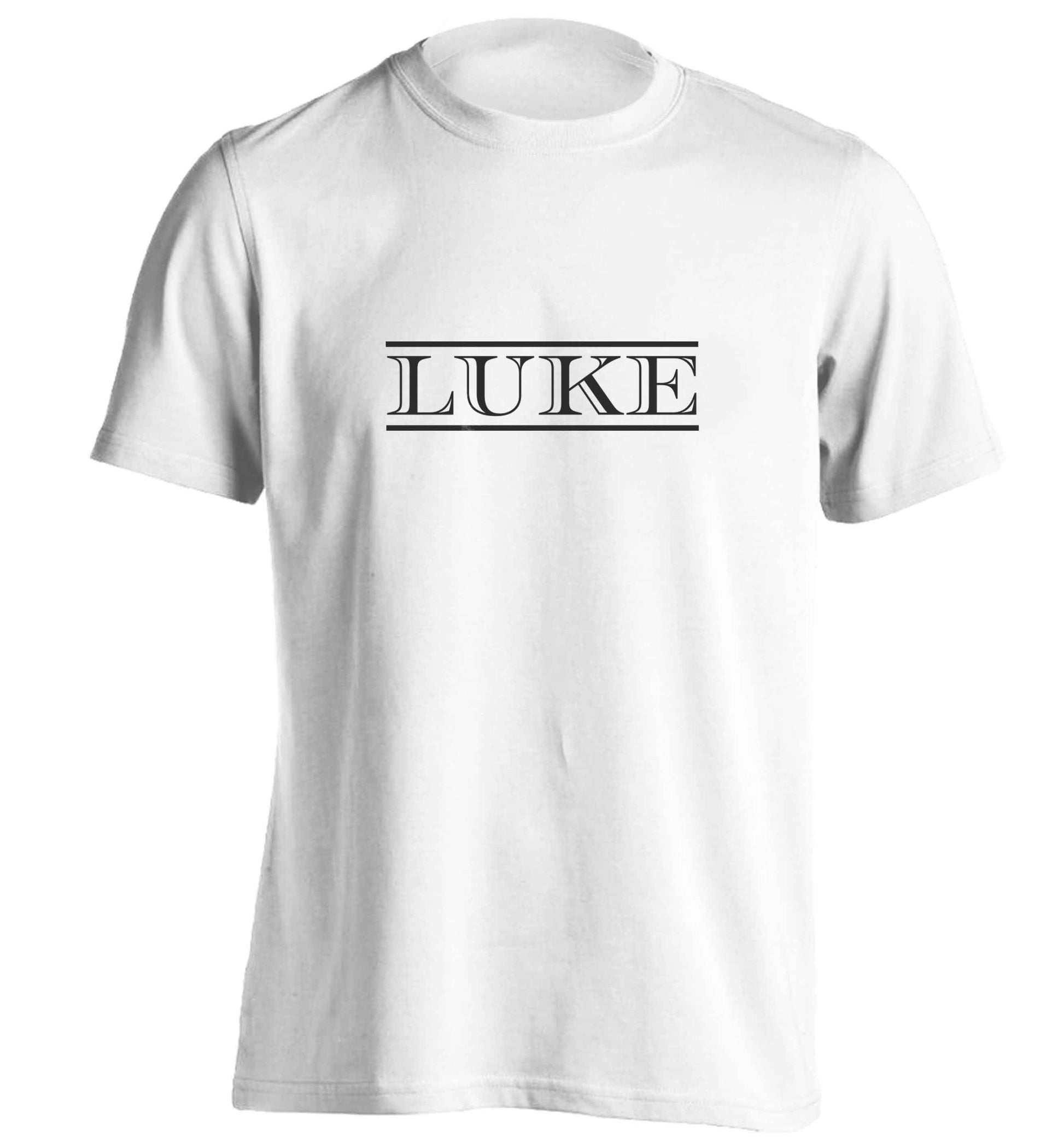 Personalised name adults unisex white Tshirt 2XL