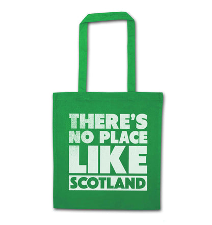 There's no place like Scotland green tote bag