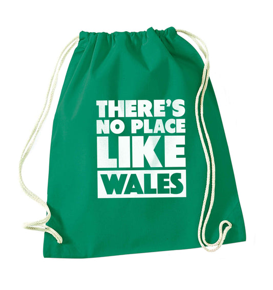 There's no place like Wales green drawstring bag