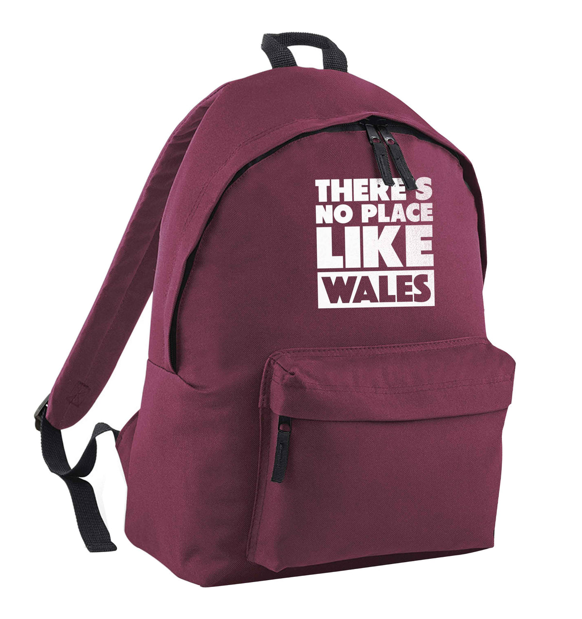 There's no place like Wales maroon adults backpack