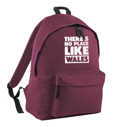 There's no place like Wales maroon adults backpack