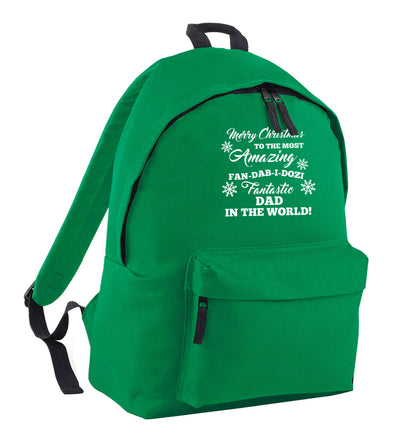Merry Christmas to the most amazing fan-dab-i-dozi fantasic Dad in the world green adults backpack
