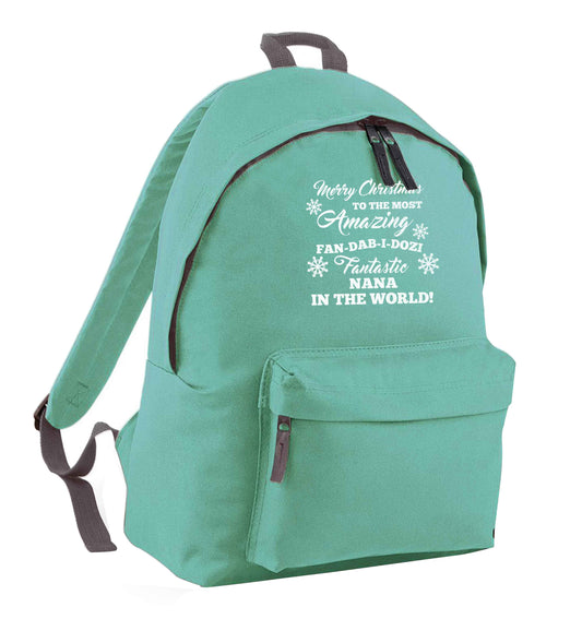 Merry Christmas to the most amazing fan-dab-i-dozi fantasic Nana in the world mint adults backpack