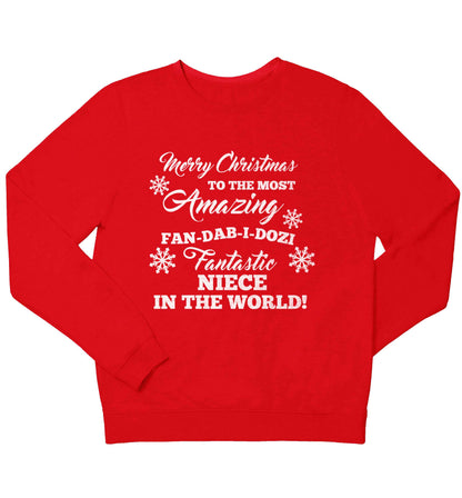 Merry Christmas to the most amazing fan-dab-i-dozi fantasic Niece in the world children's grey sweater 12-13 Years