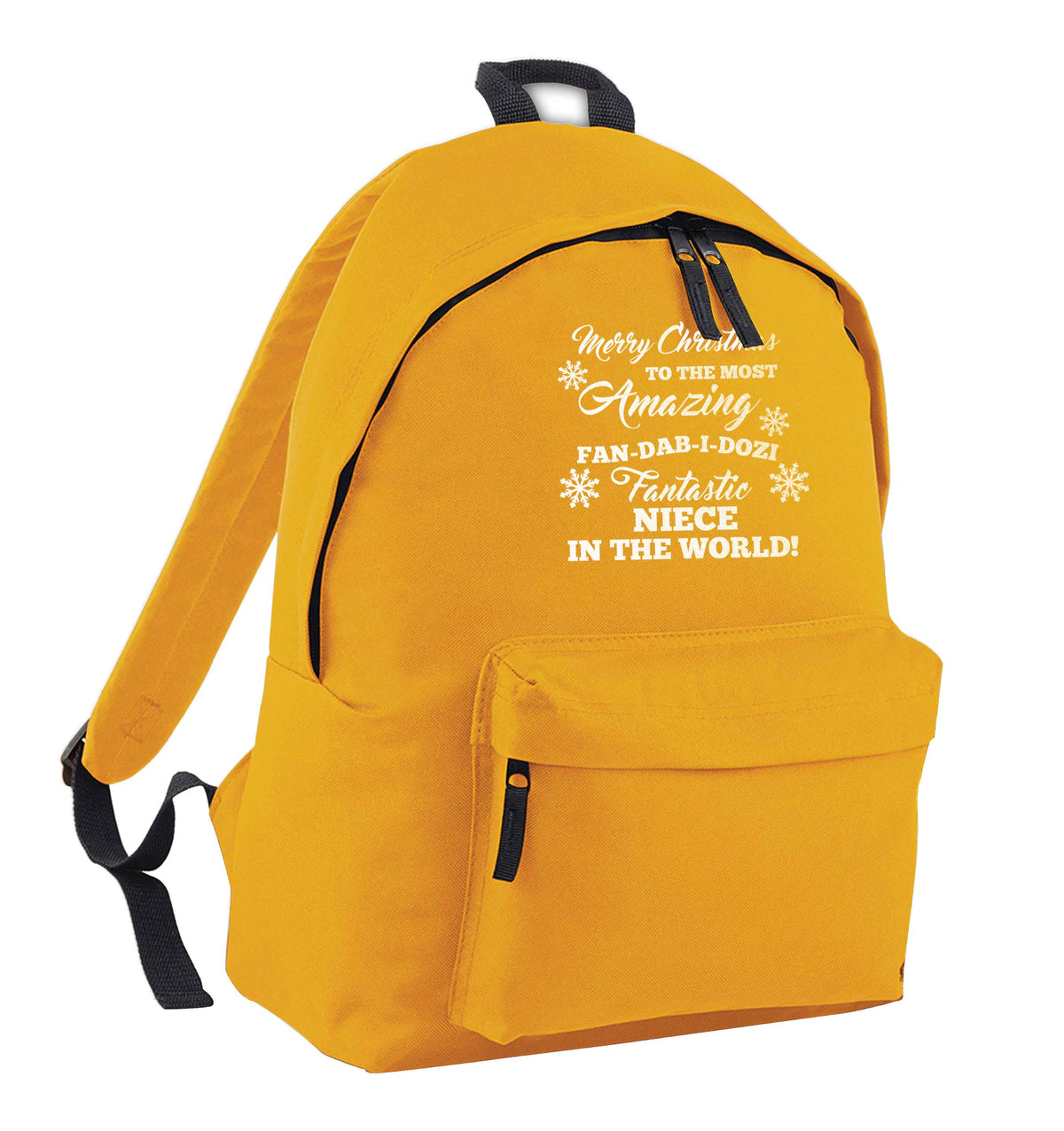 Merry Christmas to the most amazing fan-dab-i-dozi fantasic Niece in the world mustard adults backpack