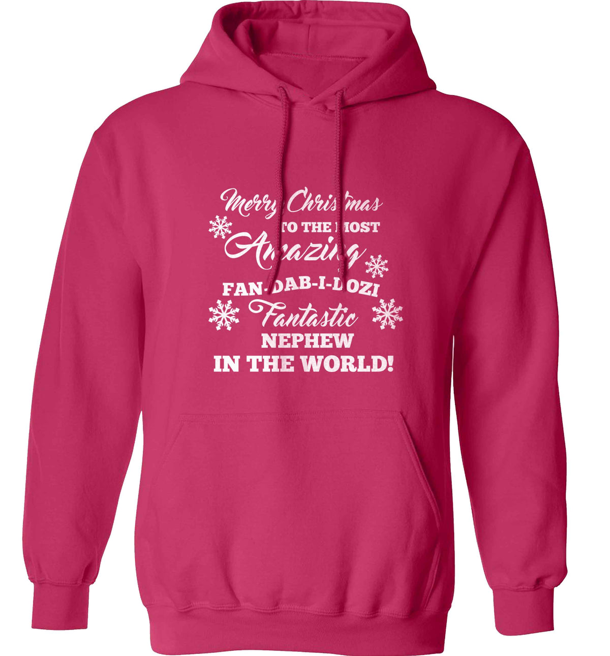 Merry Christmas to the most amazing fan-dab-i-dozi fantasic Nephew in the world adults unisex pink hoodie 2XL