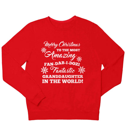 Merry Christmas to the most amazing fan-dab-i-dozi fantasic Granddaughter in the world children's grey sweater 12-13 Years
