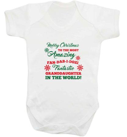 Merry Christmas to the most amazing fan-dab-i-dozi fantasic Granddaughter in the world baby vest white 18-24 months