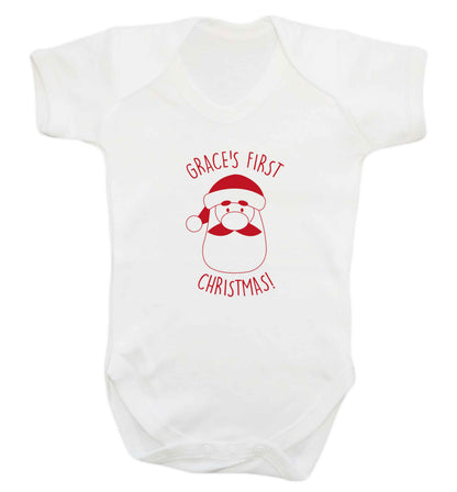 Personalised first Christmas - santa baby vest white 18-24 months