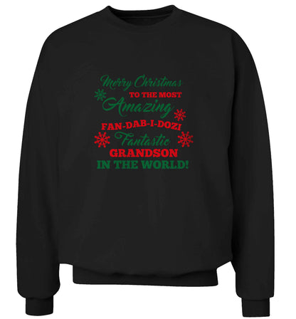 Merry Christmas to the most amazing fan-dab-i-dozi fantasic Grandson in the world adult's unisex black sweater 2XL