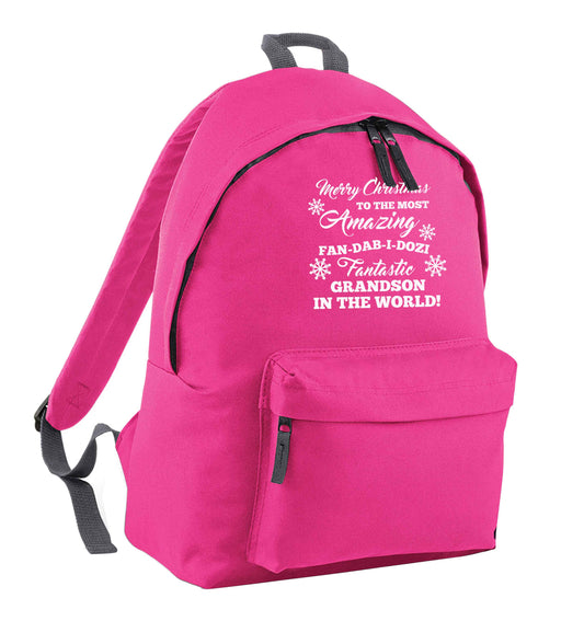 Merry Christmas to the most amazing fan-dab-i-dozi fantasic Grandson in the world pink children's backpack