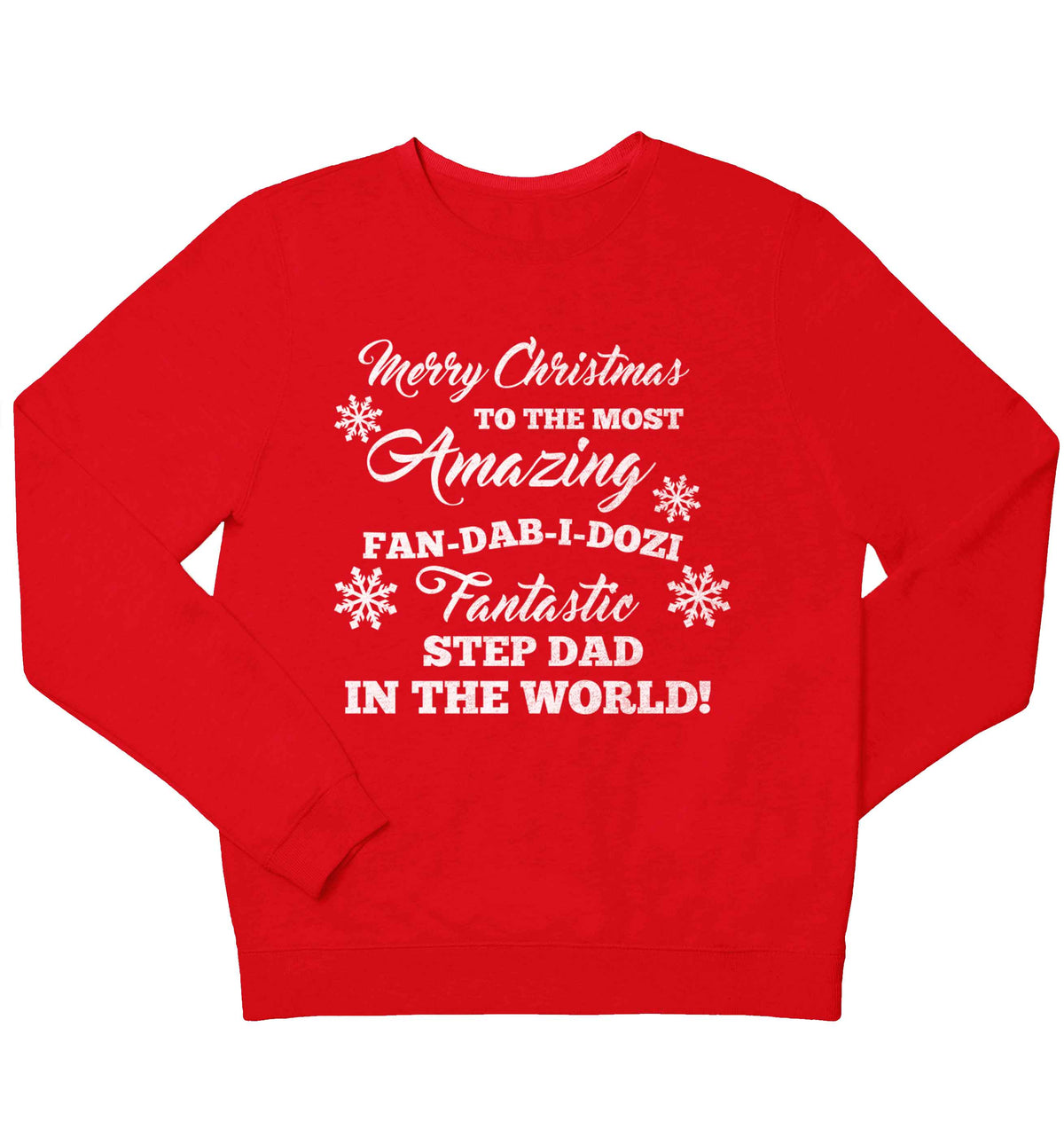 Merry Christmas to the most amazing fan-dab-i-dozi fantasic Step Dad in the world children's grey sweater 12-13 Years