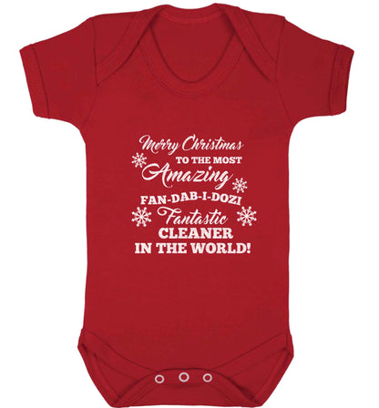 Merry Christmas to the most amazing fan-dab-i-dozi fantasic cleaner in the world baby vest red 18-24 months