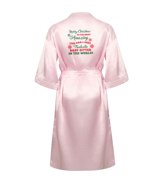 Merry Christmas to the most amazing fan-dab-i-dozi fantasic baby sitter in the world XL/XXL pink ladies dressing gown size 16/18