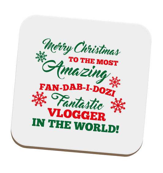 Merry Christmas to the most amazing fan-dab-i-dozi fantasic vlogger in the world set of four coasters
