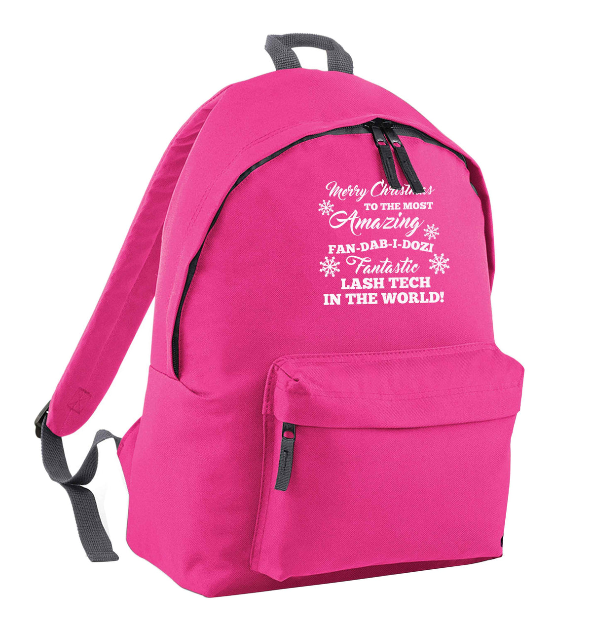 Merry Christmas to the most amazing fan-dab-i-dozi fantasic lash tech in the world pink adults backpack