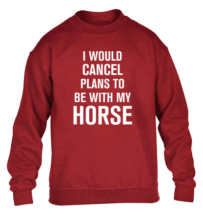 I will cancel plans to be with my horse children's grey sweater 12-13 Years