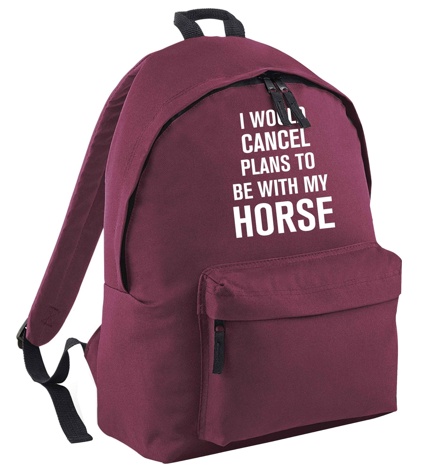 I will cancel plans to be with my horse black adults backpack