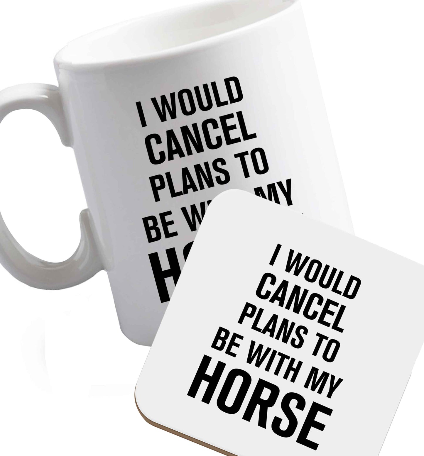 10 oz Favourite Type Pan Pancake ceramic mug and coaster set right handed