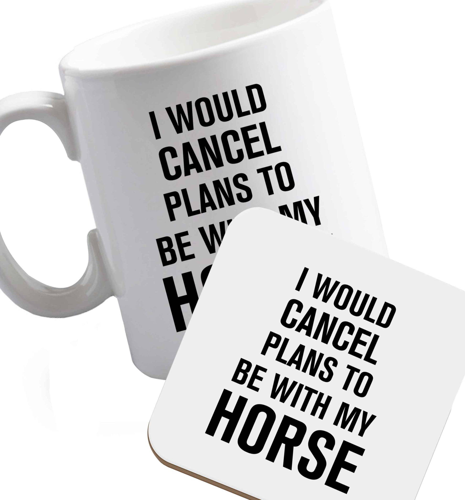 10 oz Favourite Type Pan Pancake ceramic mug and coaster set right handed