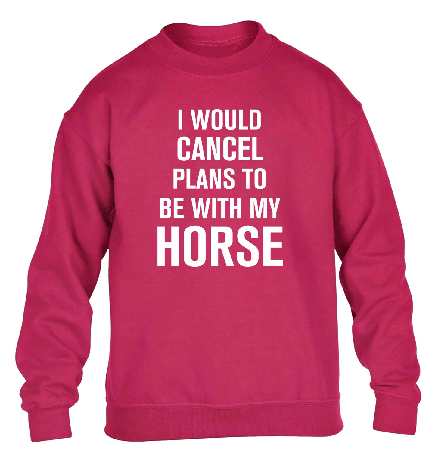 I will cancel plans to be with my horse children's pink sweater 12-13 Years