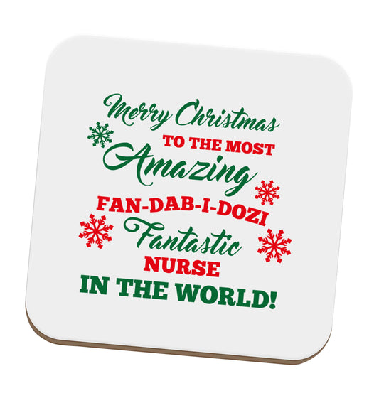 Merry Christmas to the most amazing nurse in the world! set of four coasters