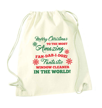 Merry Christmas to the most amazing window cleaner in the world! natural drawstring bag