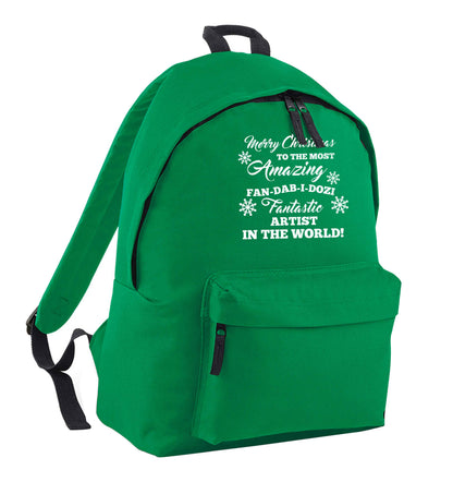 Merry Christmas to the most amazing artist in the world! green adults backpack