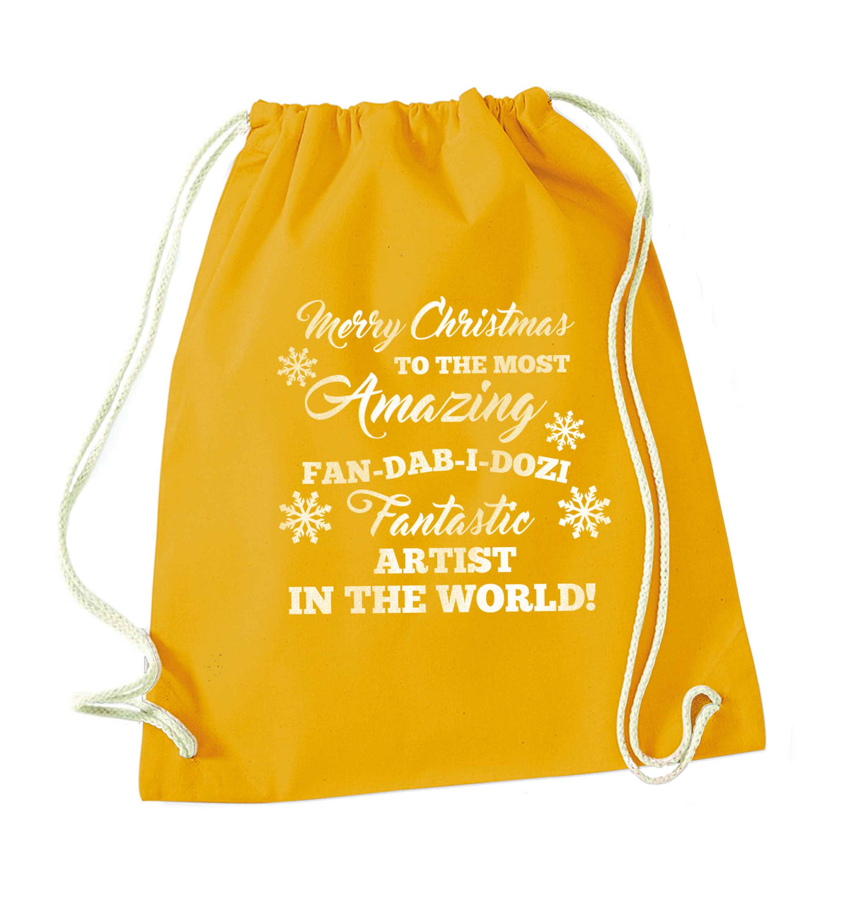 Merry Christmas to the most amazing artist in the world! mustard drawstring bag