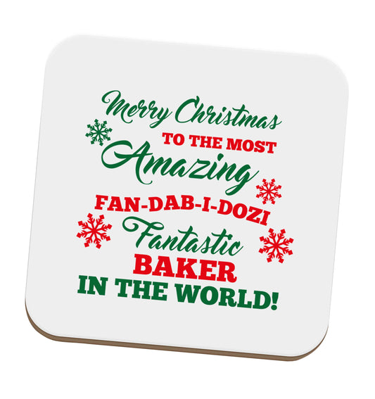 Merry Christmas to the most amazing baker in the world! set of four coasters