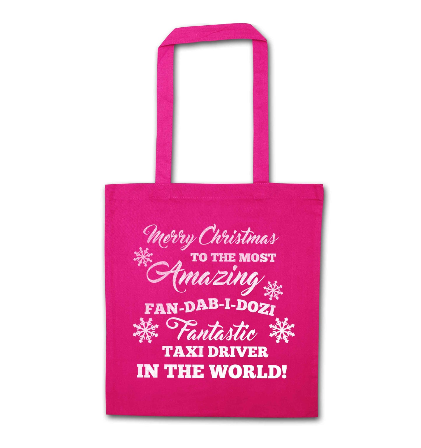 Merry Christmas to the most amazing taxi driver in the world! pink tote bag