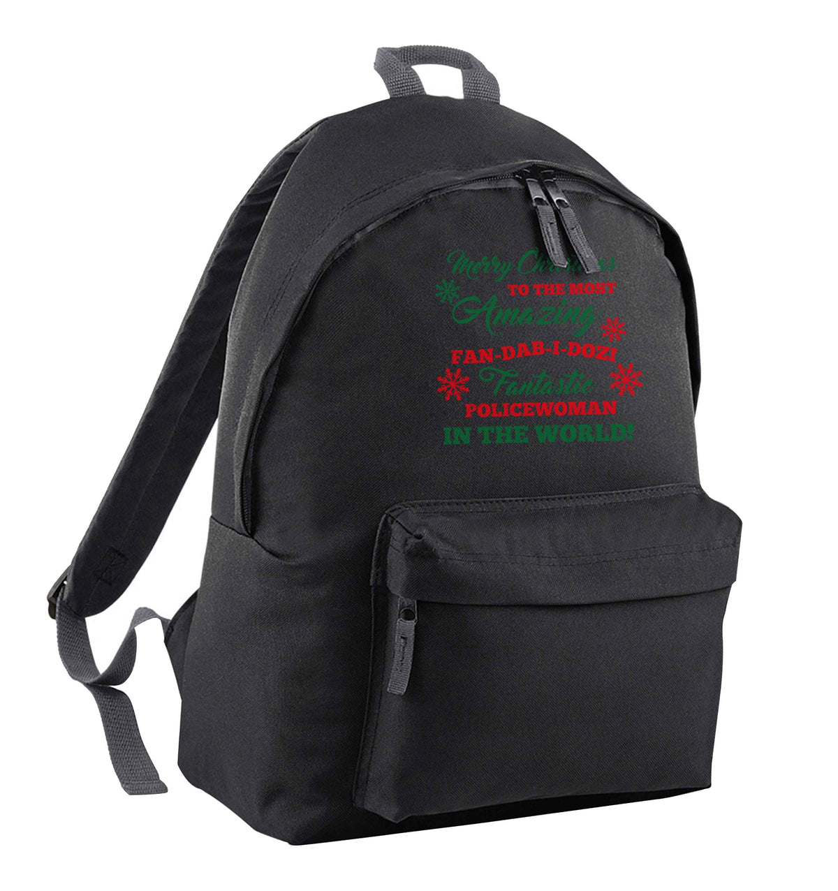 Merry Christmas to the most amazing policewoman in the world! black adults backpack
