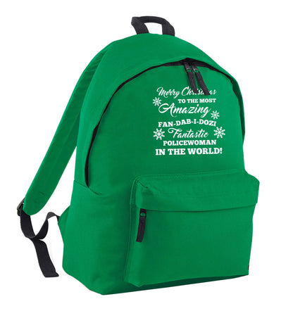 Merry Christmas to the most amazing policewoman in the world! green adults backpack