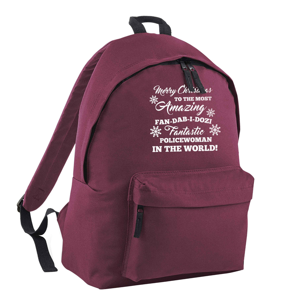 Merry Christmas to the most amazing policewoman in the world! maroon adults backpack