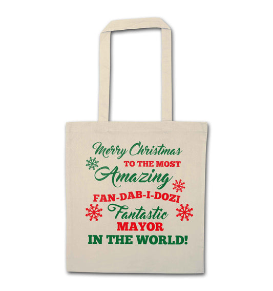 Merry Christmas to the most amazing fireman in the world! natural tote bag