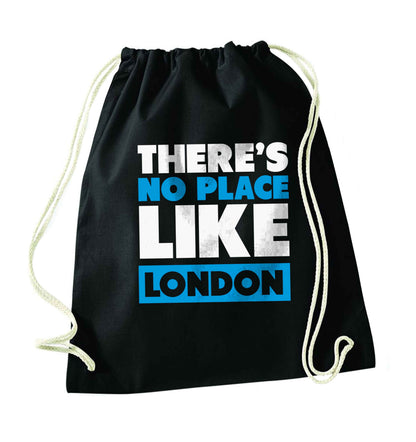 There's no place like England black drawstring bag