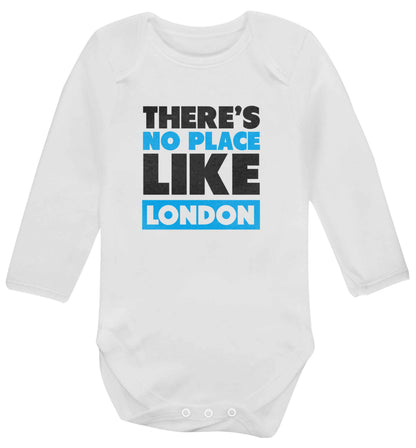 There's no place like England baby vest long sleeved white 6-12 months