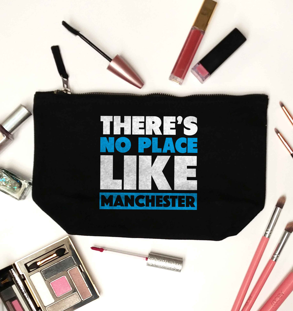 There's no place like Manchester black makeup bag