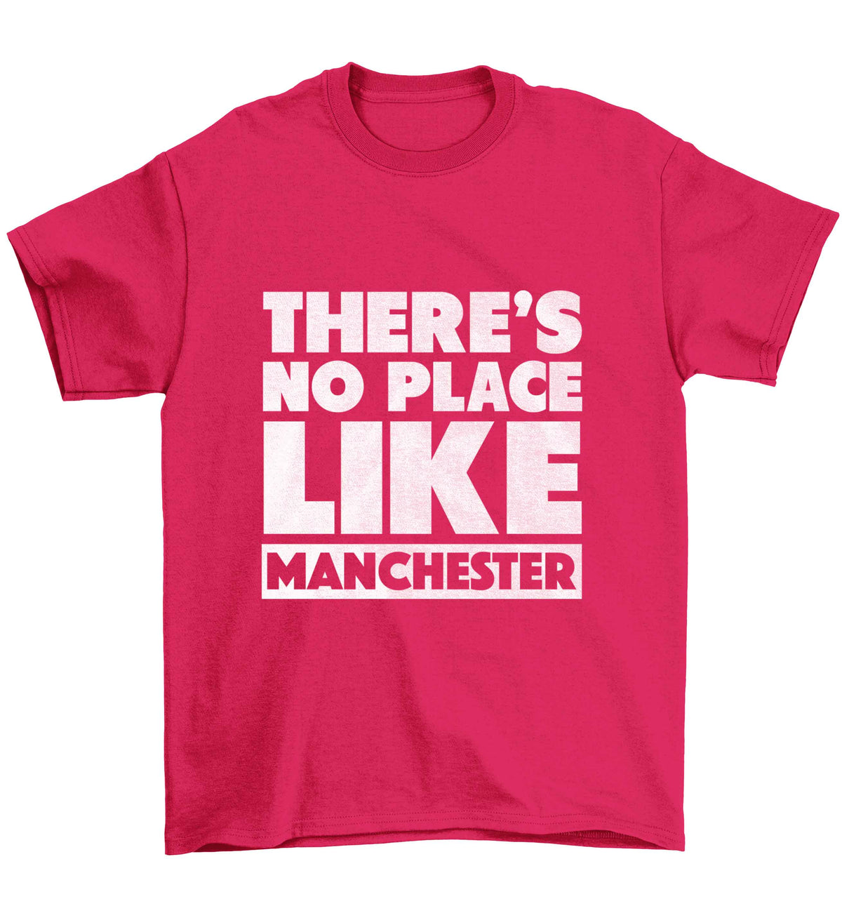 There's no place like Manchester Children's pink Tshirt 12-13 Years