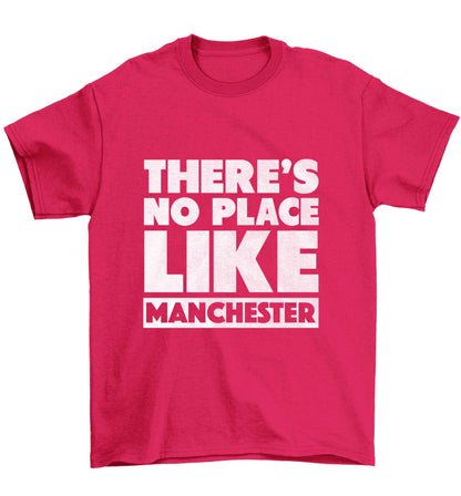 There's no place like Manchester Children's pink Tshirt 12-13 Years