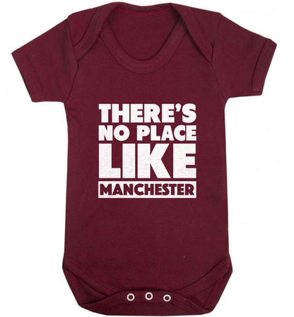 There's no place like Manchester baby vest maroon 18-24 months