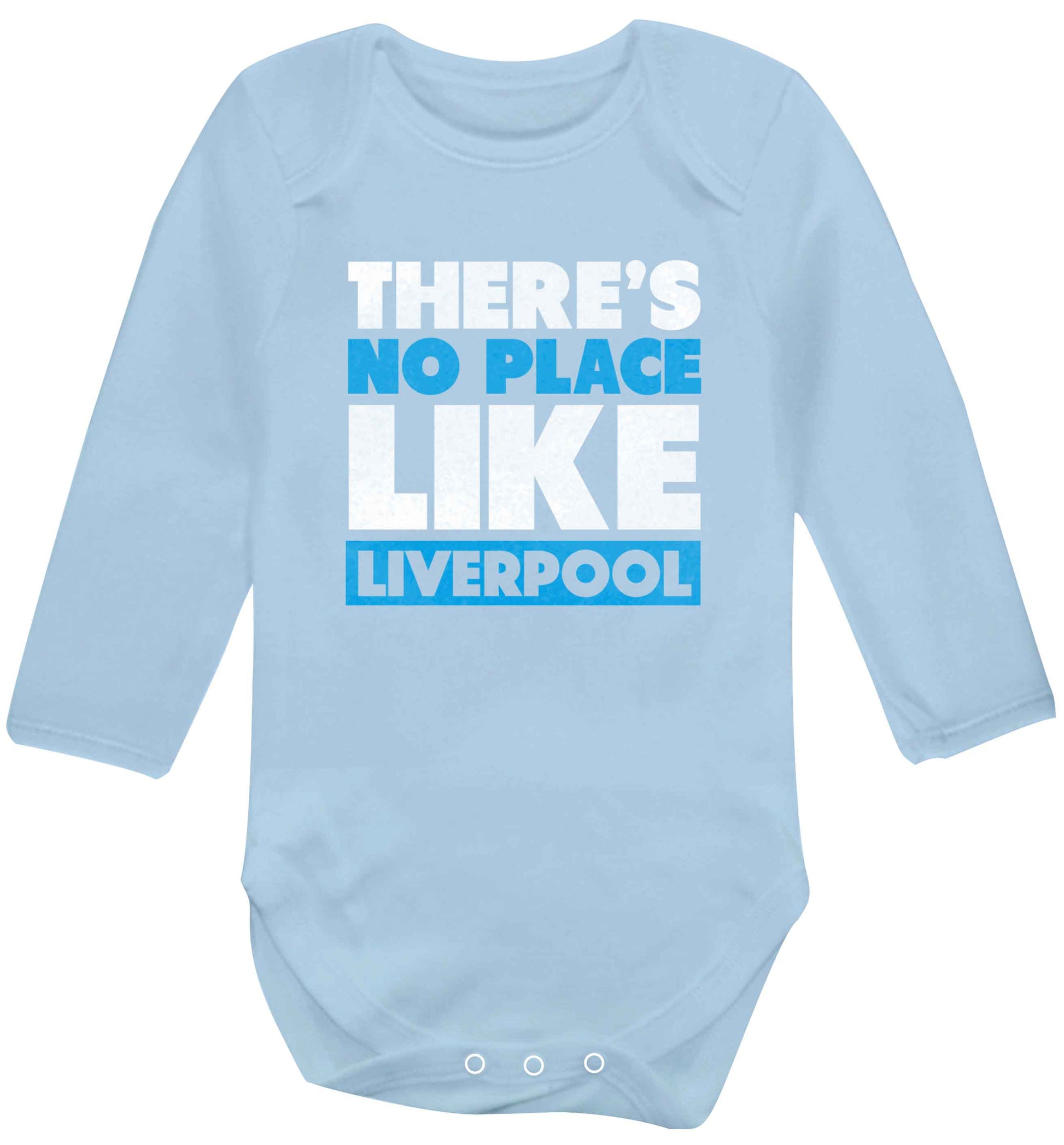 There's no place like Liverpool baby vest long sleeved pale blue 6-12 months